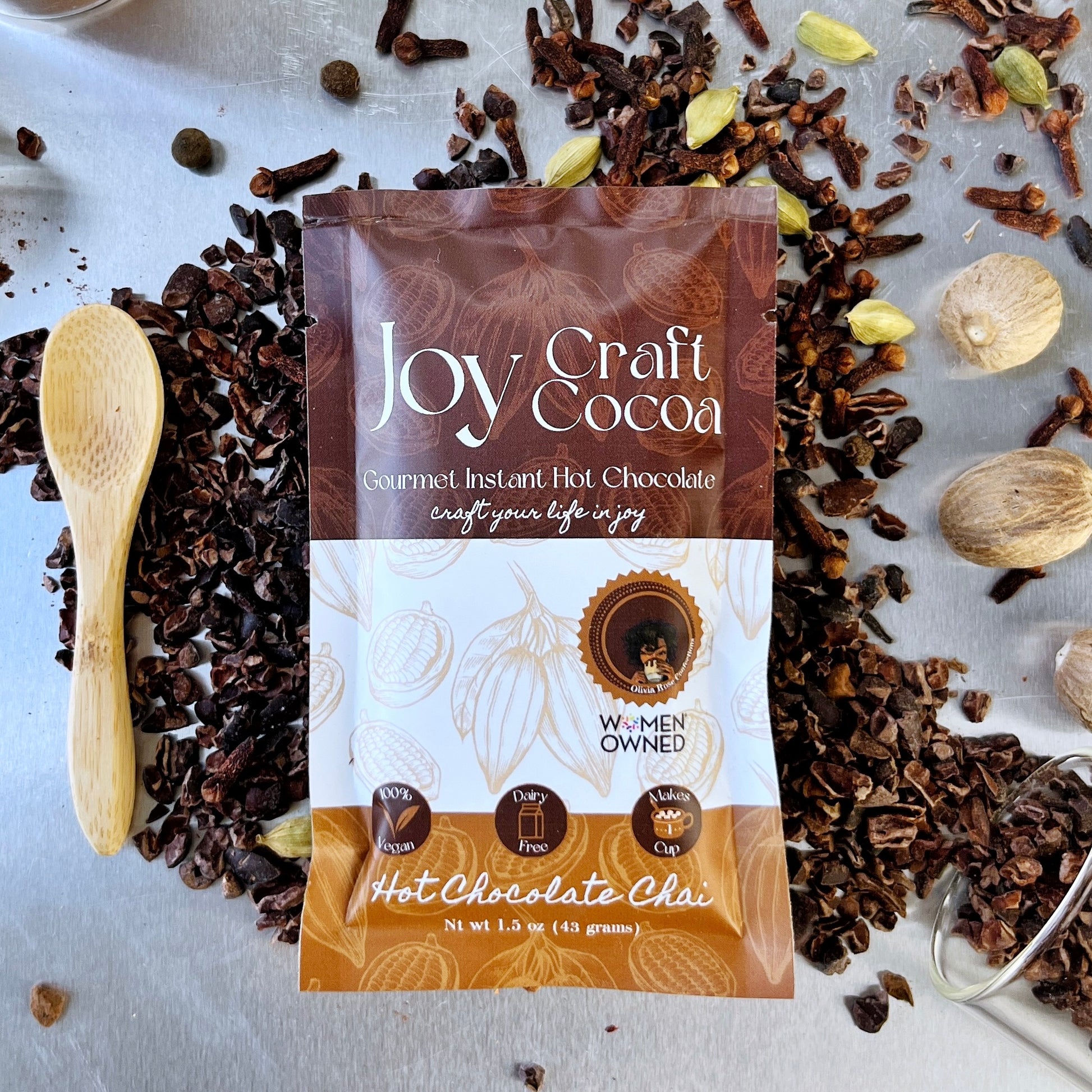 Hot Chocolate Chai 1.5 oz Joy Craft Cocoa Dairy Free Hot Cocoa