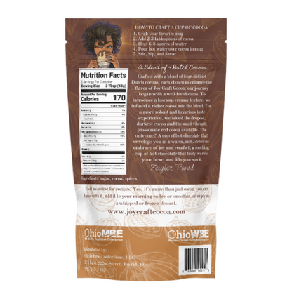 Hot Chocolate Chai 7.6 oz Joy Craft Cocoa Dairy Free Hot Cocoa