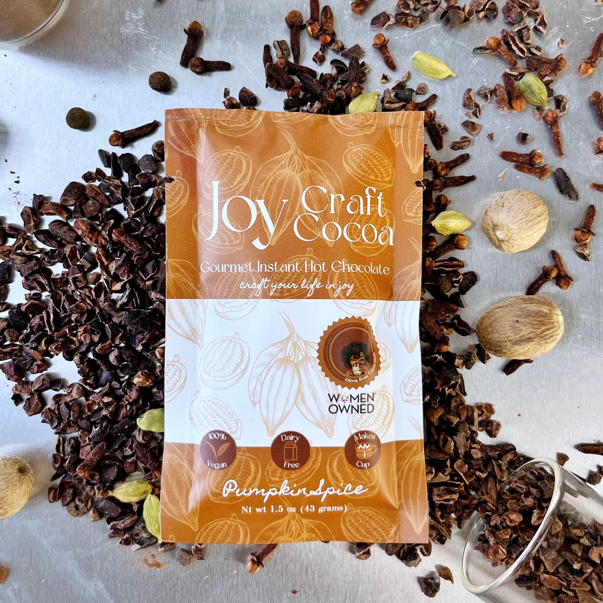 Hot Chocolate pumpkin spice 1.5 oz Joy Craft Cocoa Dairy Free Hot Cocoa