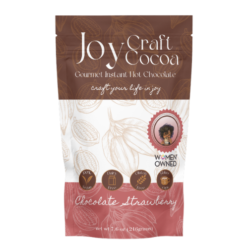 Strawberry Hot Chocolate Joy Craft Cocoa Brown red and white bag