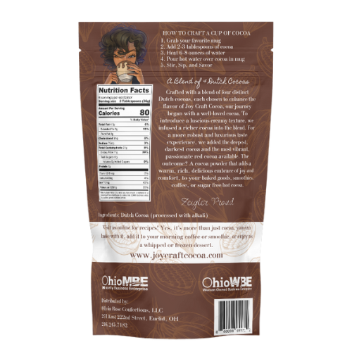 No Sugar Added Cocoa Powder 6.6 oz Joy Craft Cocoa Dairy Free Hot Cocoa